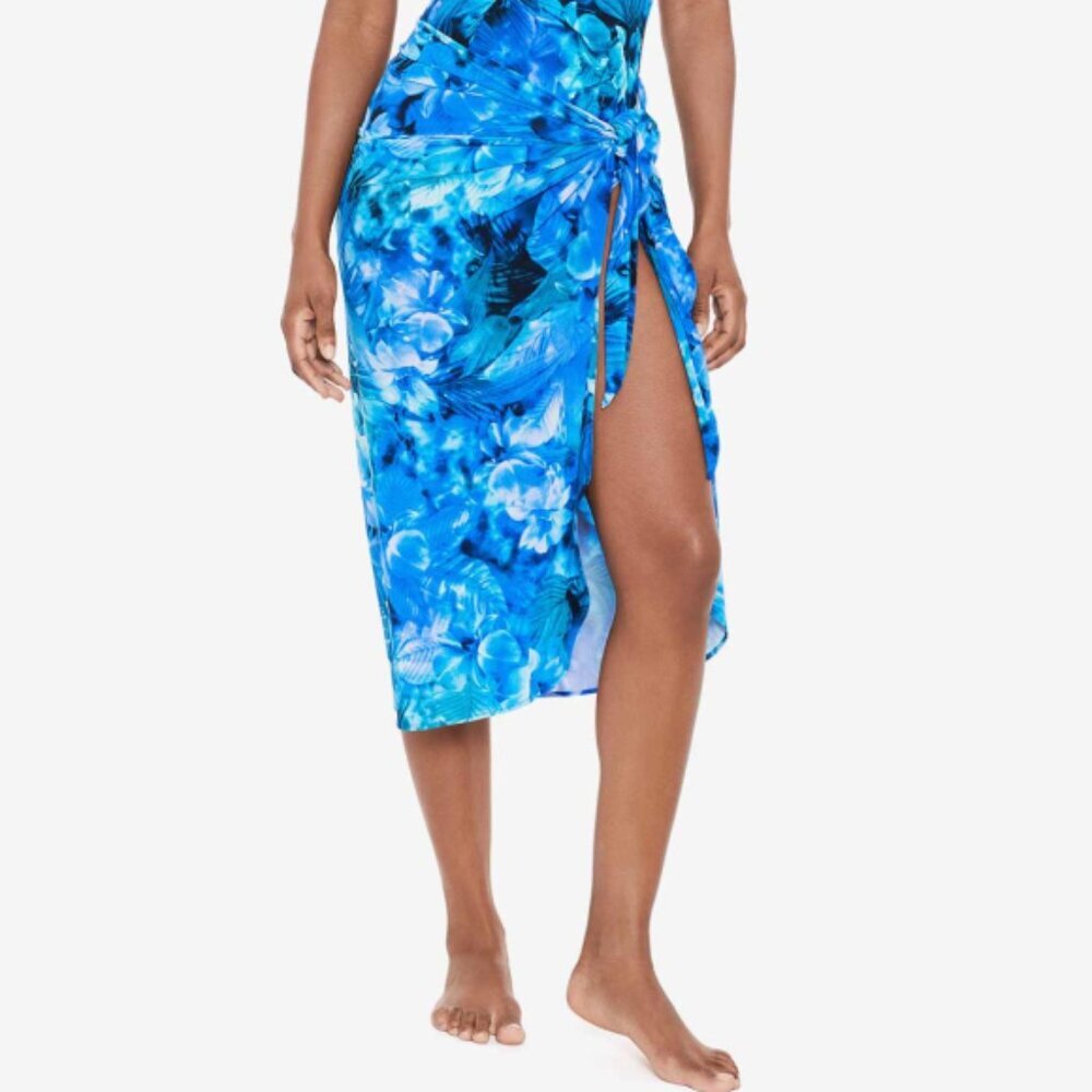 Miraclesuit 'Sous Marine' Sarong Swimsuit Cover-Up, Blue Multi
